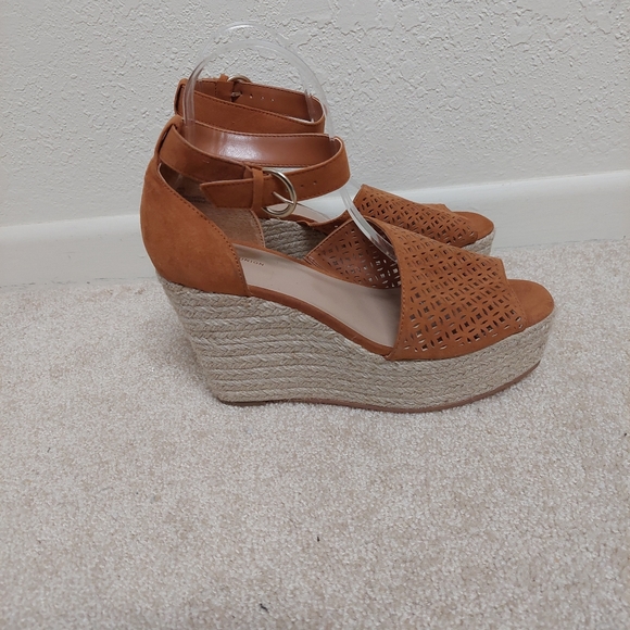 14th & union Theron espadrille wedge sandal rust brown 9.5 - Picture 2 of 10